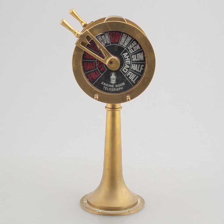 An engine order telegraph, 20th century.