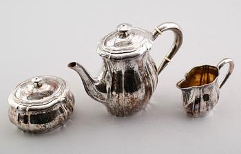 KAFFESERVIS, 3 delar, silver, 1920. Vikt ca 1032 gram.