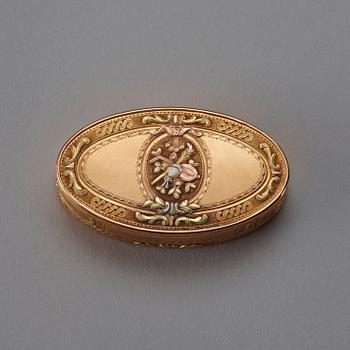A Swedish 18th century gold snuff-box, possibly of Frans Wilhelmsson, Stockholm 1786.
