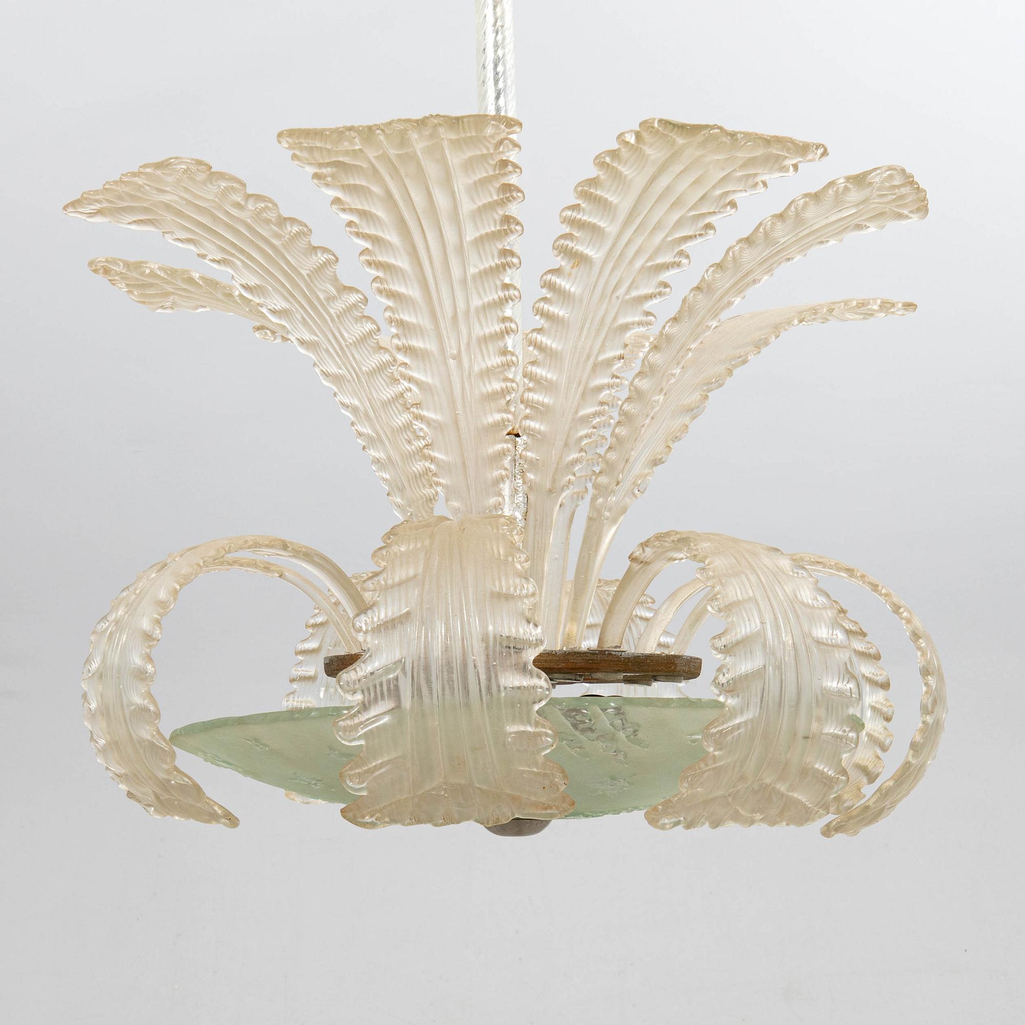 Taklampa, möjligen Orrefors, 1900-talets mitt.