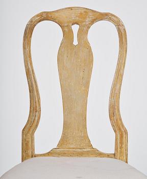 An assembled set of eight Swedish rococo chairs, Stockholm, later part 18th century.