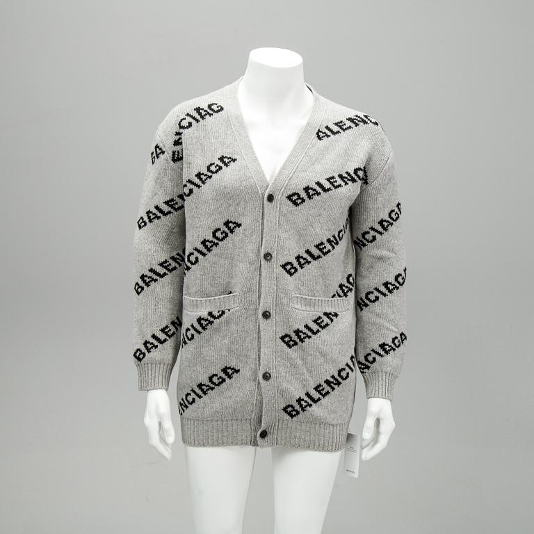 Balenciaga, a knitted wool and camel hair mix cardigan, size M.