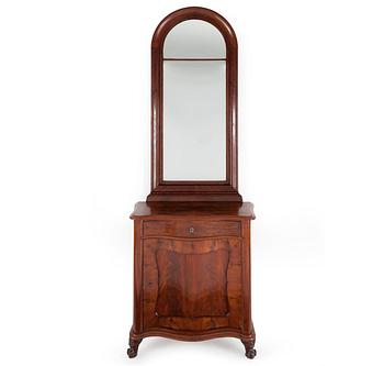 A CUPBOARD AND MIRROR, neo-rococo, second half of the 19th century.