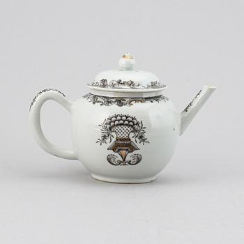 A Grisaille teapot with cover, Qing dynasty, Qianlong (1735-95).