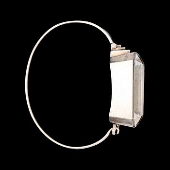 ARMRING, sterlingsilver, fasettslipad bergskristall, Wiwen Nilsson, Lund 1940.