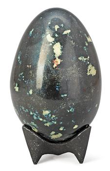 A Hans Hedberg faience egg, Biot, France.