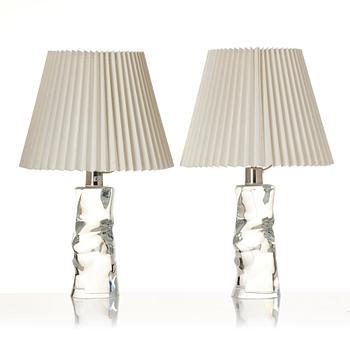 Olle Alberius, a pair of table lamps model "2214/271", Orrefors, 1960-70s.