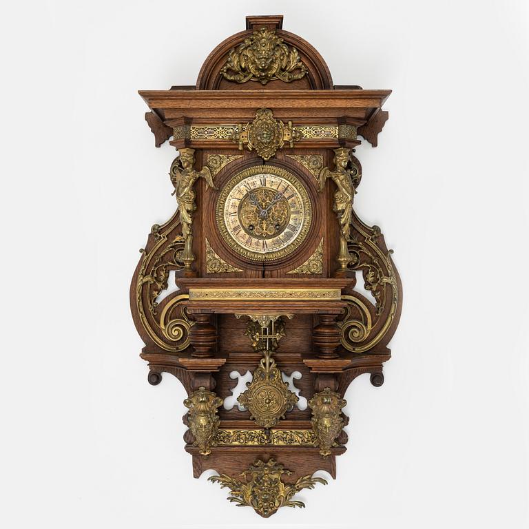 A wall clock, around the year 1900.