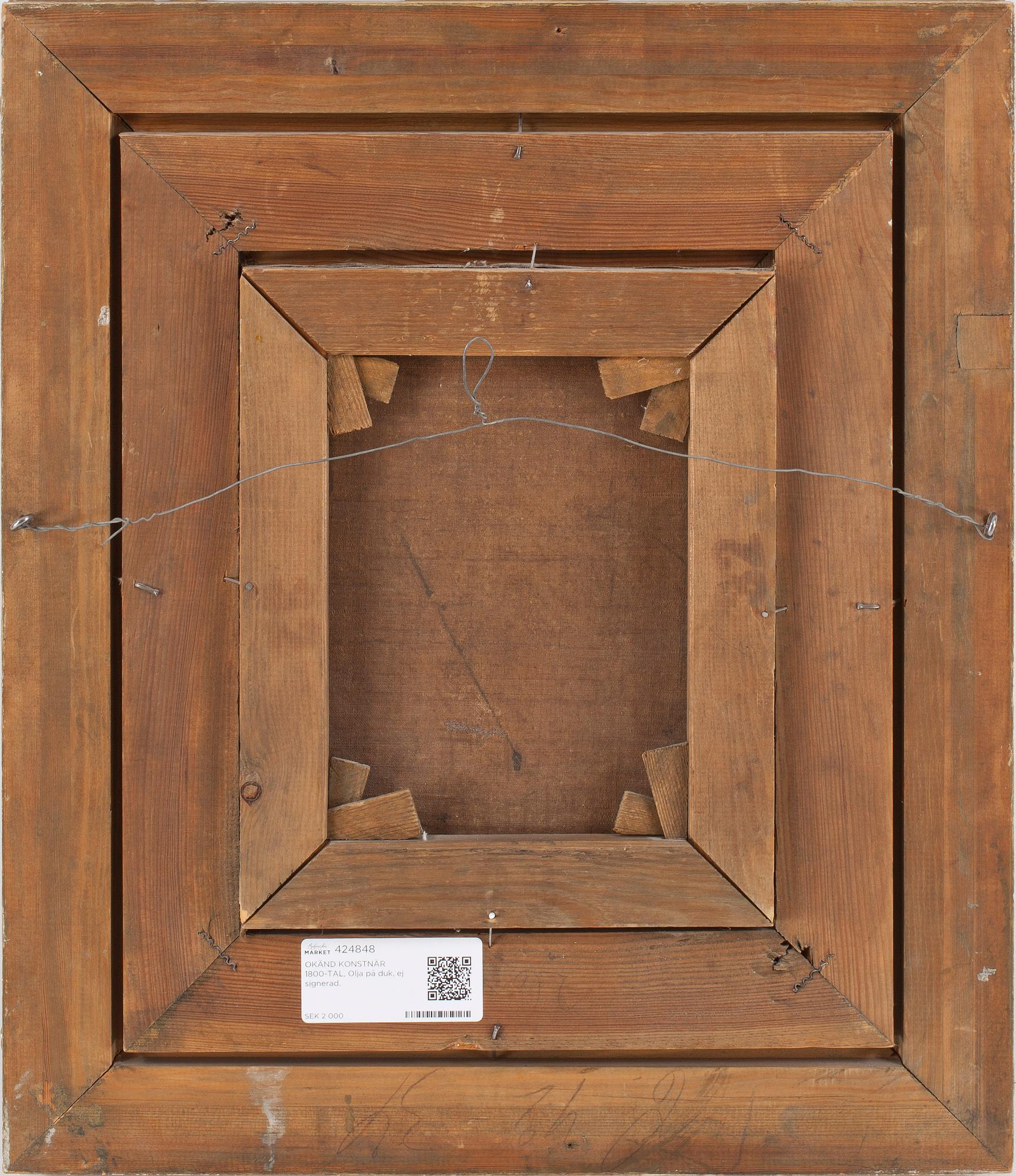 OKÄND KONSTNÄR 1800-TAL, Olja på duk, ej signerad.