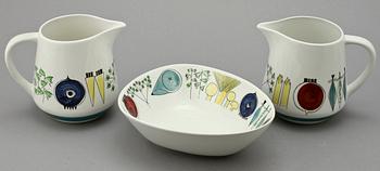 SERVISDELAR, 12 st, "Picknick", Marianne Westman, Rörstrand, 1956-1969.