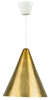 72. Lisa Johansson-Pape, LISA JOHANSSON-PAPE (FINLAND), A PENDANT LAMP, brass lamp shade with a perforated pattern. Inside white painted.