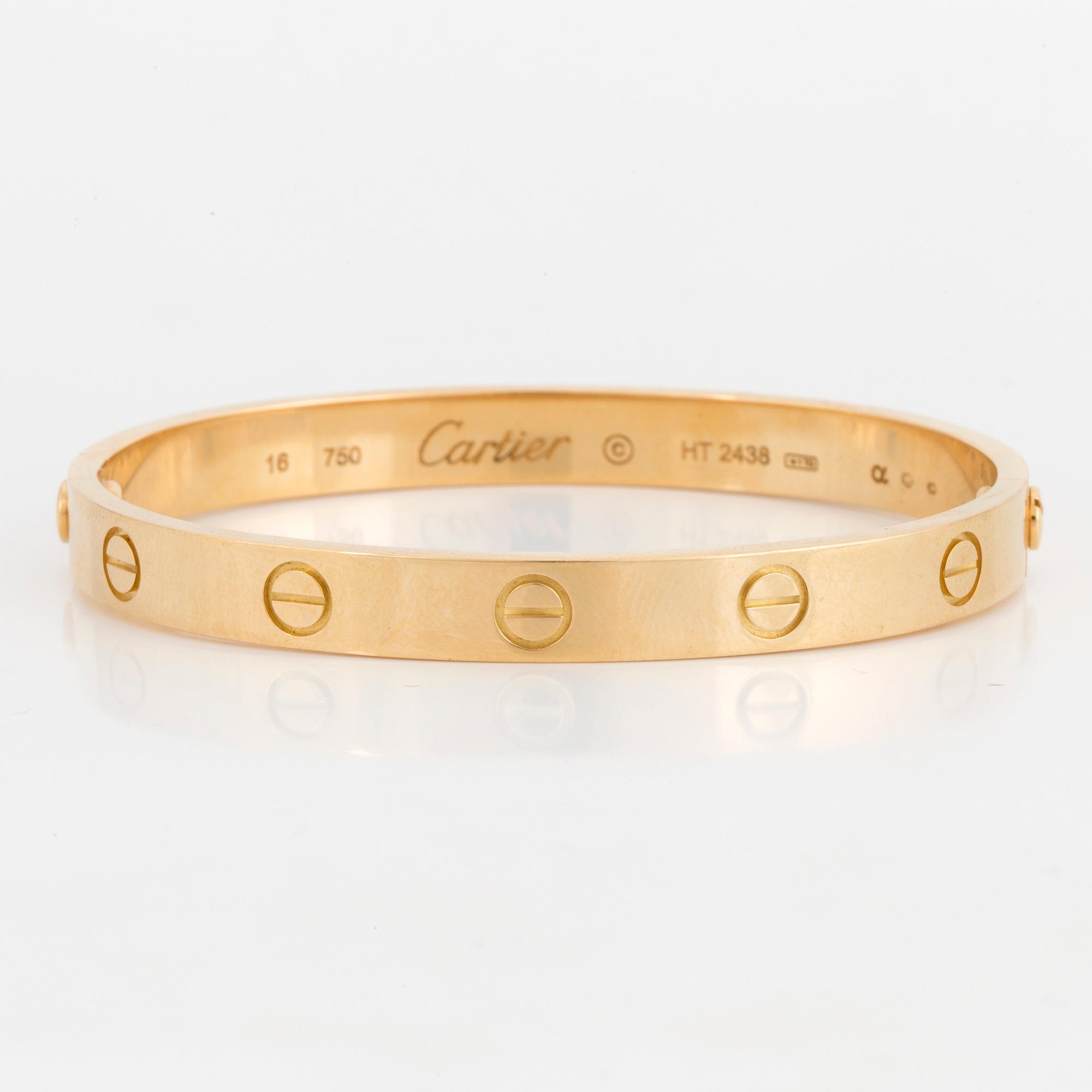 A Cartier 'LOVE' bracelet in 18K gold.