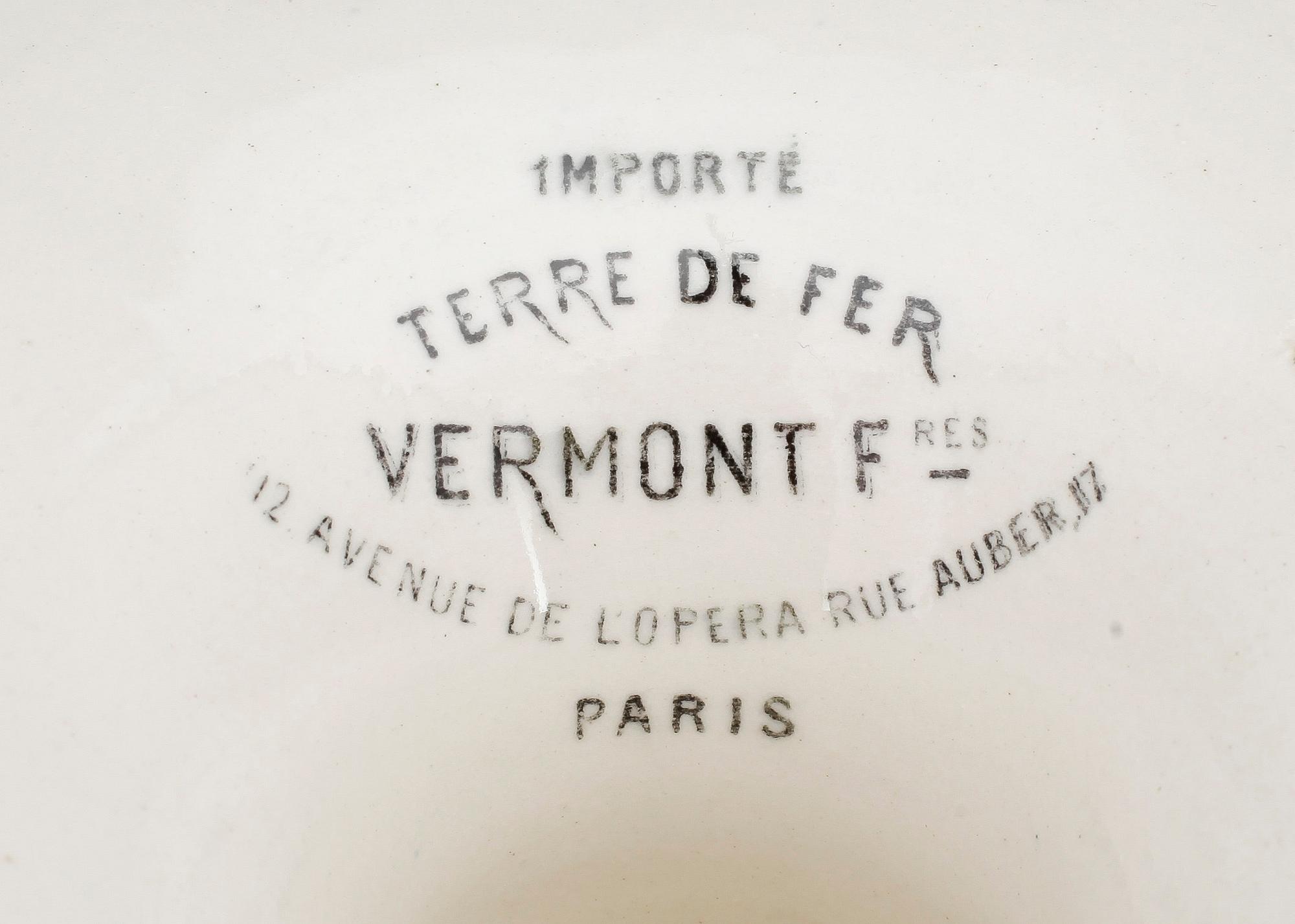 MATSERVIS, 57 delar, "Terre de fer Vermont feres", Paris, omkring 1900.