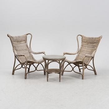 A 'Praktö' table and two patio chairs from Hillerstorp.