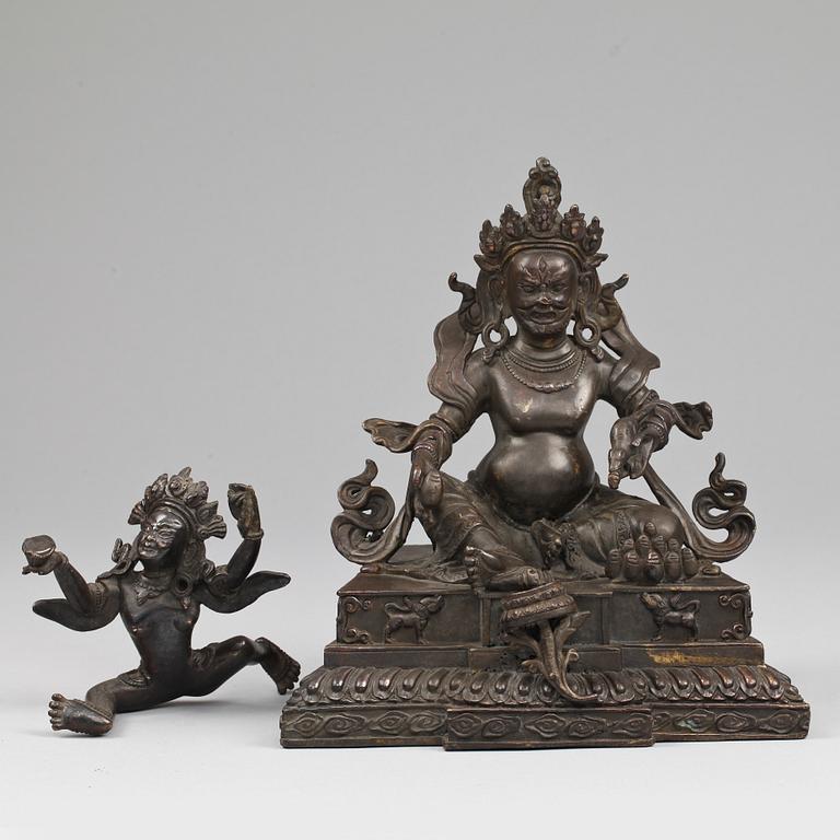 SKULPTUR, brons, Sinotibet, 18/1900-tal.