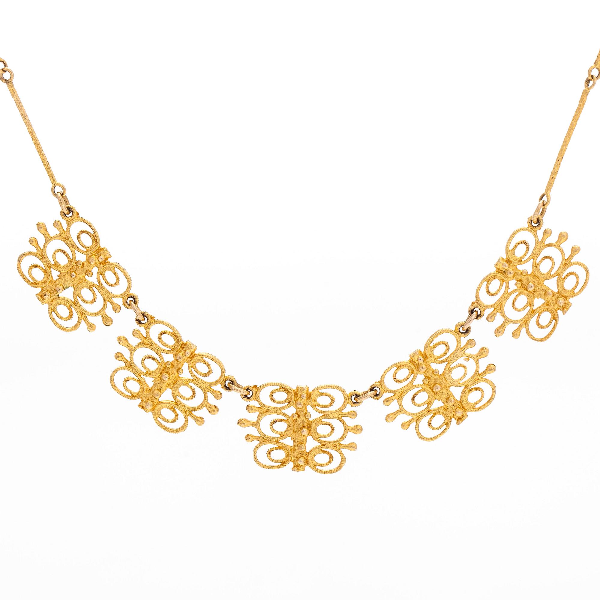 A 14K gold necklace, Finnish import marks.
