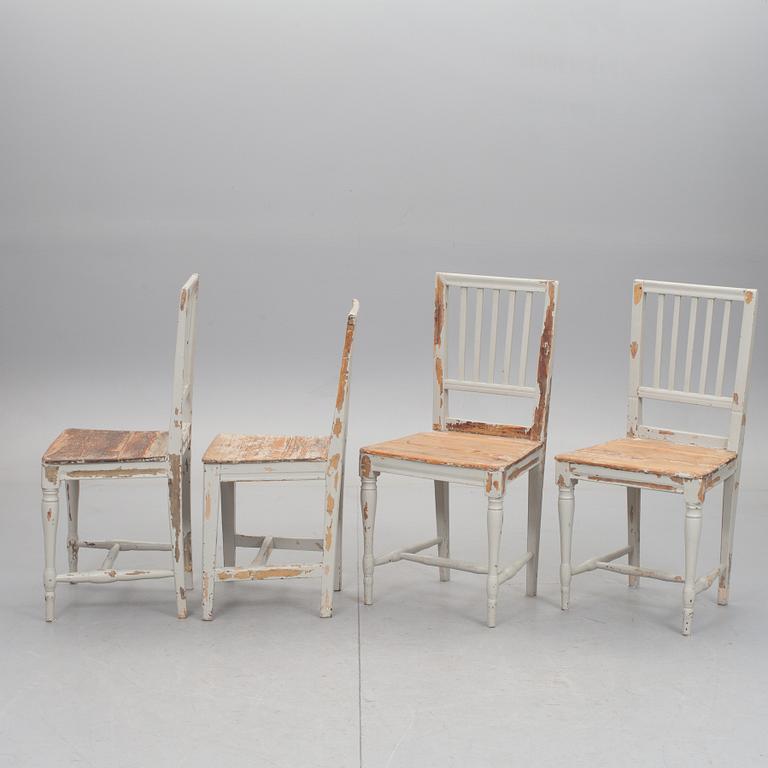 STOLAR, 4 st, snarlika, 1800-tal, provinsarbeten.