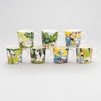 MOOMIN-MUGS, seven porcelain, Moomin Characters, Arabia 2012-2020.