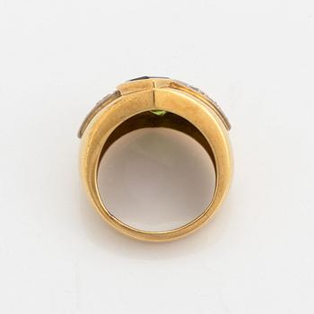 Octavio Sarda, Ring and earings, with brilliant-cut duamonds amethyst and peridot.