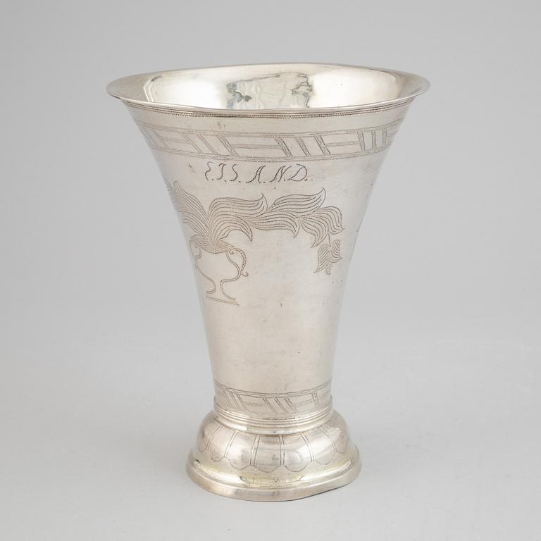 A silver beaker by Abraham Sundström, Västerås, 1796.