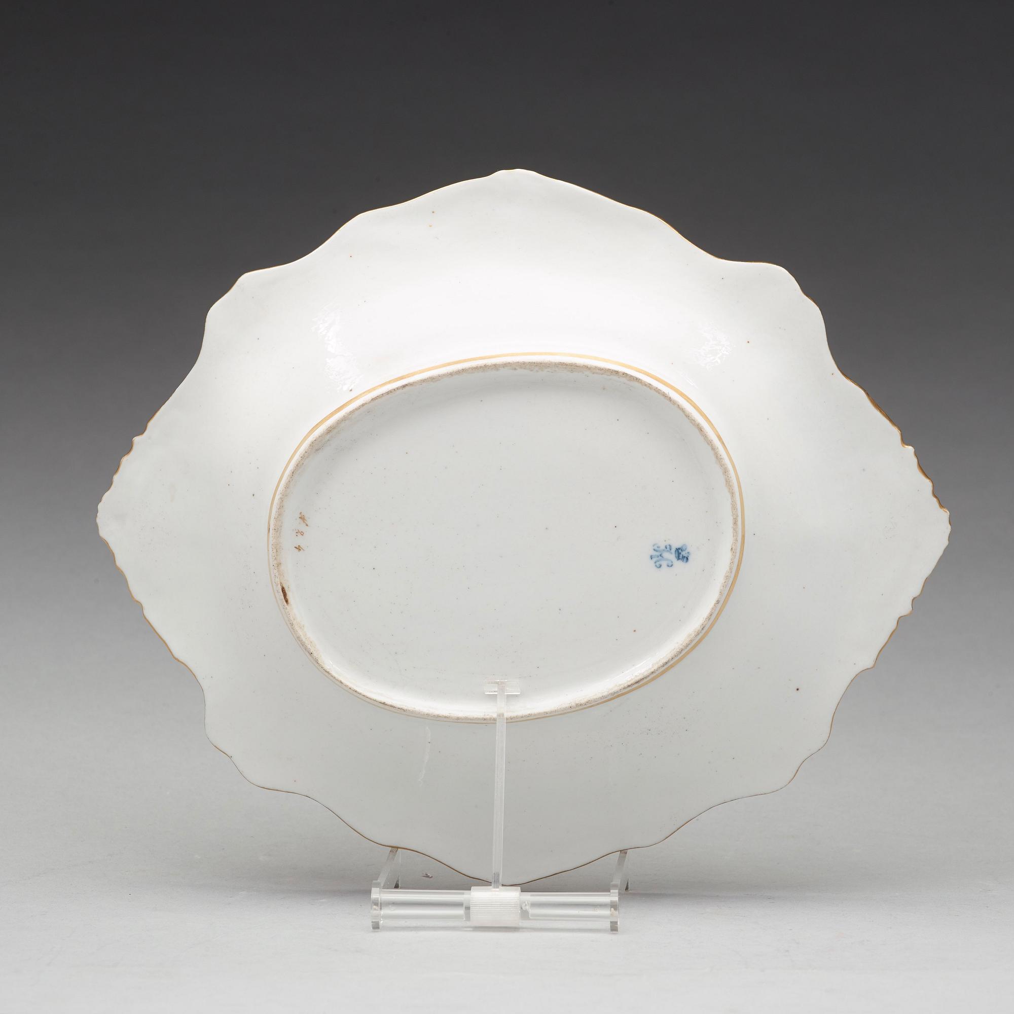 A porcelain dish, Imperial porcelain manufactory, St Petersburg, period of Czar Nicholas I (1825-55).