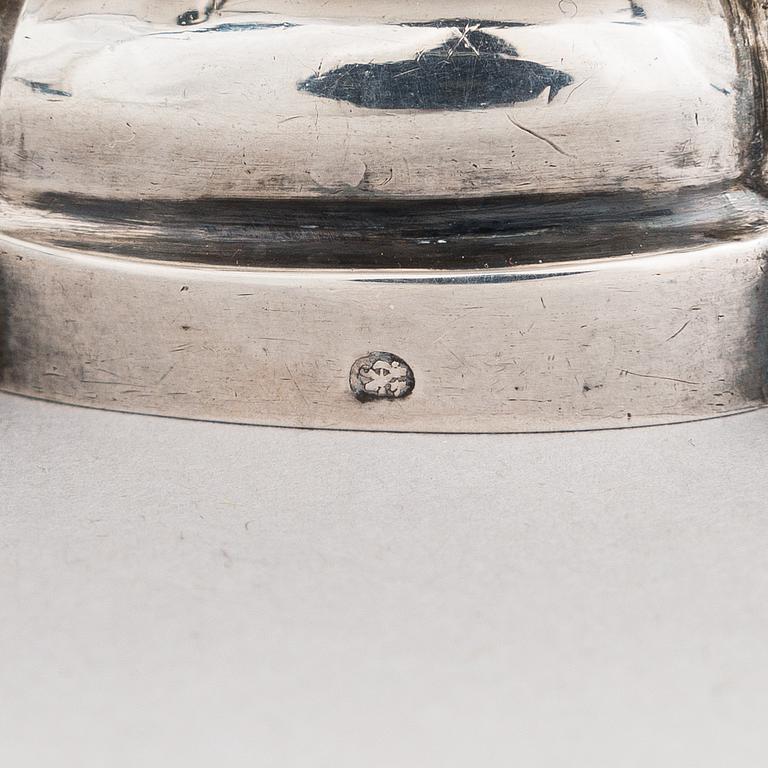 A silver sugar bowl, unknown maker's mark F.G, assay master mark Dimitri Ilyich Tverskoy, Saint Petersburg, Russia 1842.