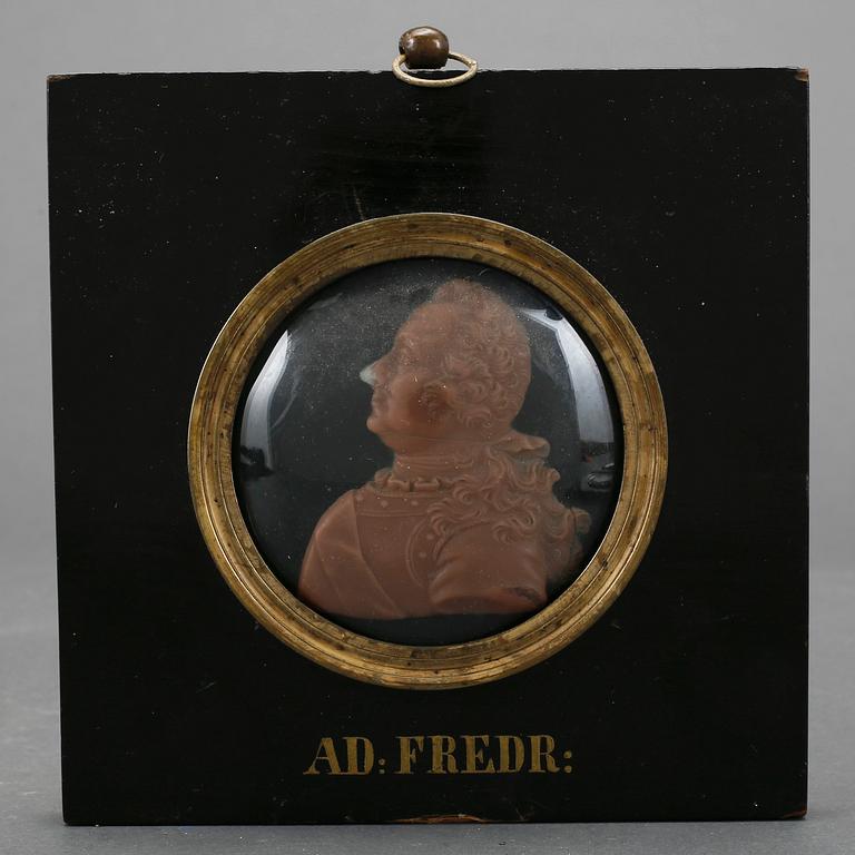 MINIATYRER, 4 st, vax, 1800-tal.