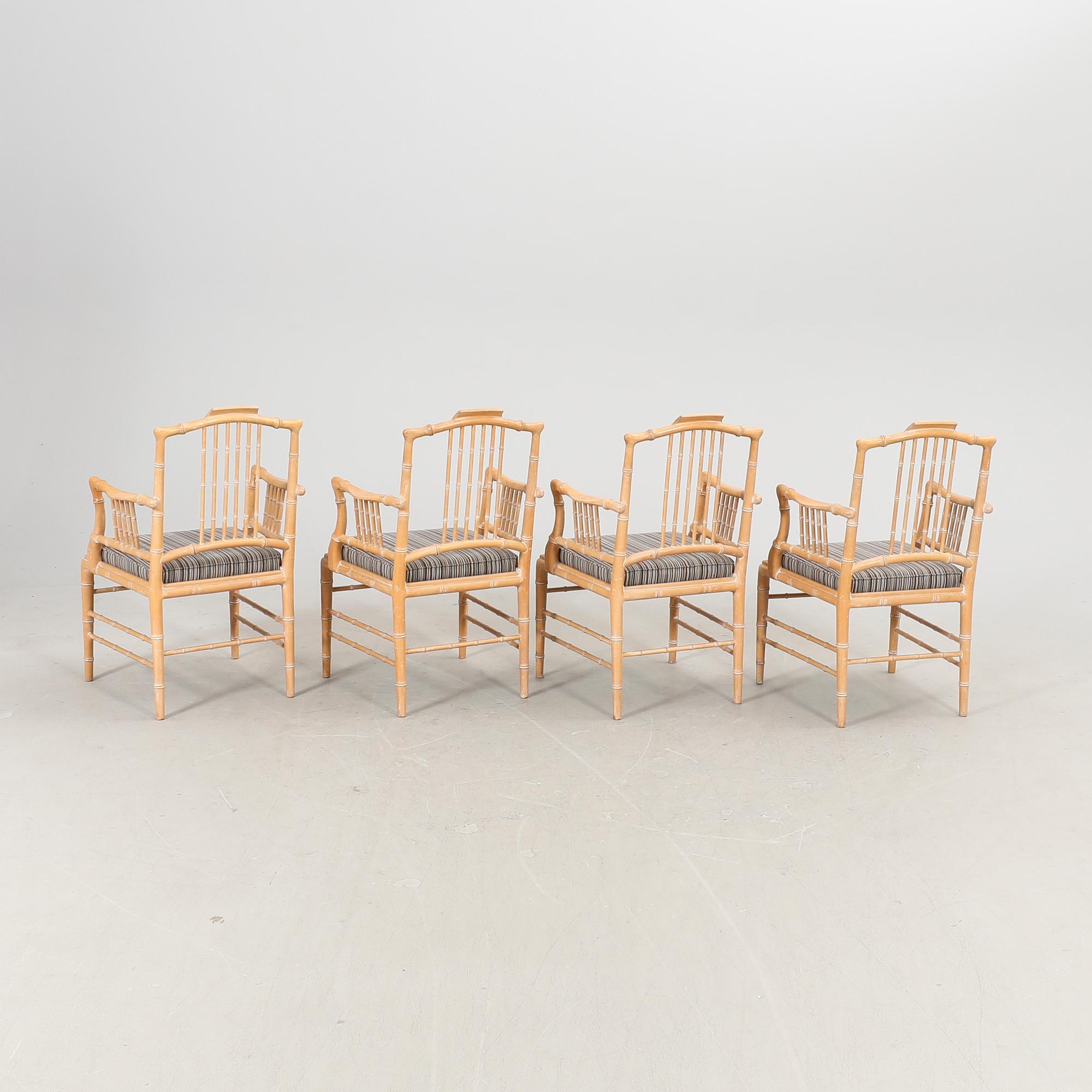 A set of four Giorgetti armchairs Italy later part of the 20th century.