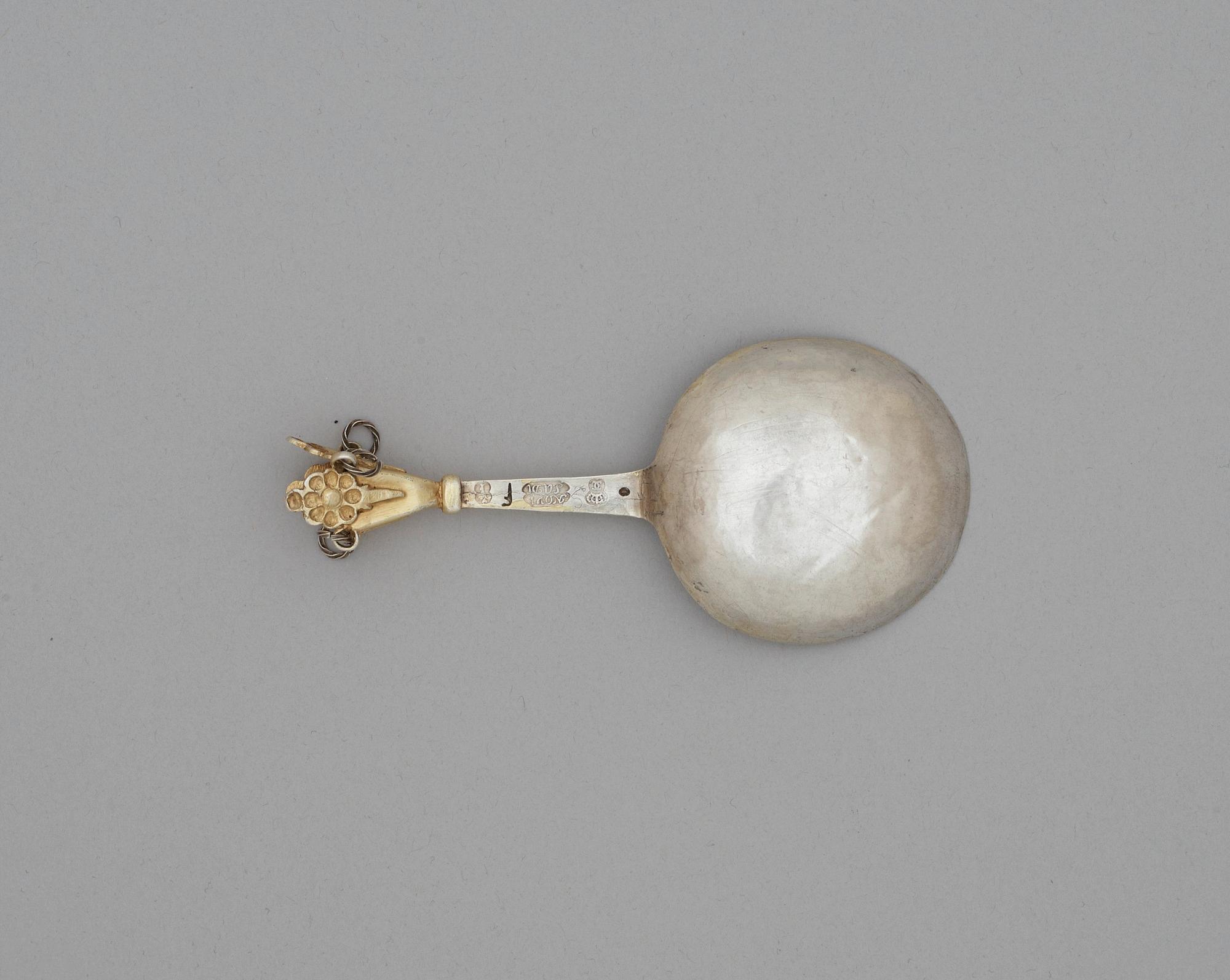 A Swedish 18th century parcel-gilt spoon, marks of Sigismund Novosadi d.y., Karlskrona 1754.