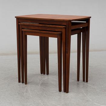 A Swedish three piece nesting table, Gärsnäs, 1960s.