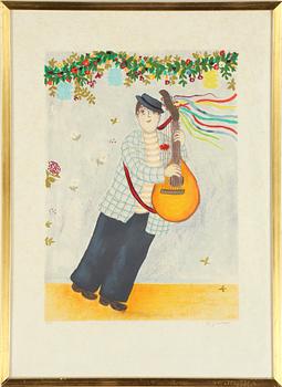 LENNART JIRLOW, färglitografi, signerad, HC-upplaga.