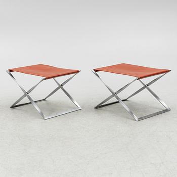 Poul Kjaerholm, stools, a pair, "PK 91", Fritz Hansen, Denmark.