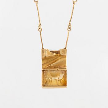 Björn Weckström, collier "Luxa", 18K guld och citrin. Lapponia 1982.