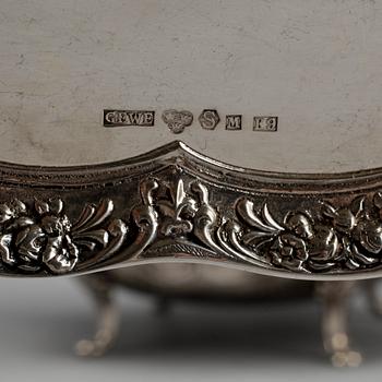 KAFFESERVIS, 4 delar, silver, rokokostil, Gewe Silvervarufabriken, Malmö 1960. Total vikt ca 1335 gram.