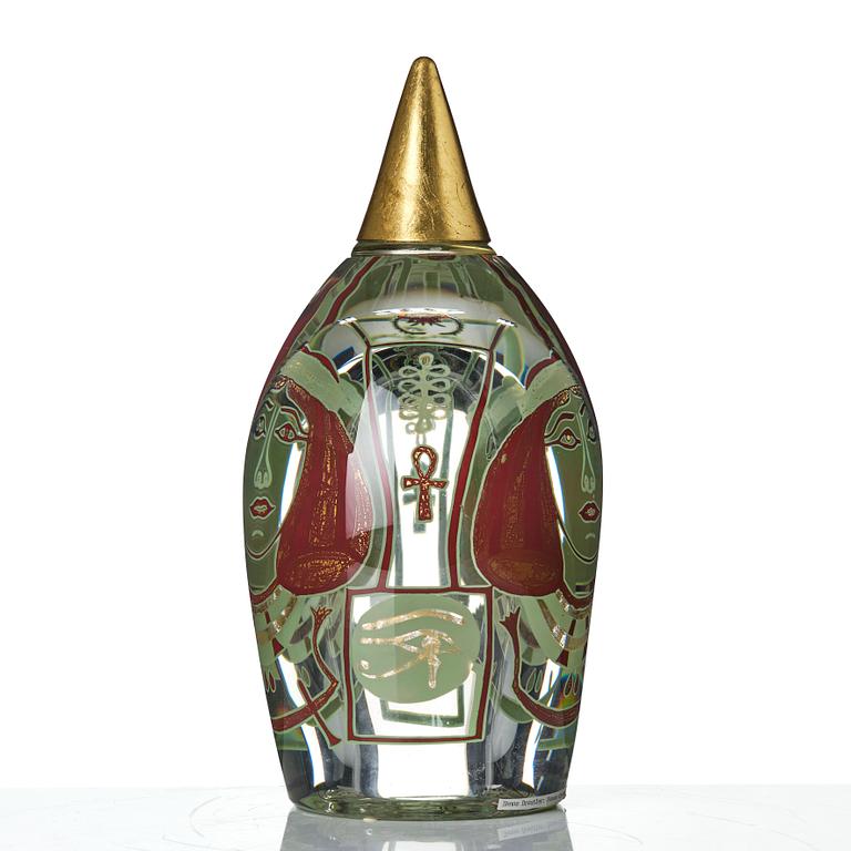 Hanne Dreutler, skulptur, glas, "Queen", numrerad 30b 5/12, Studio Åhus, 1997.