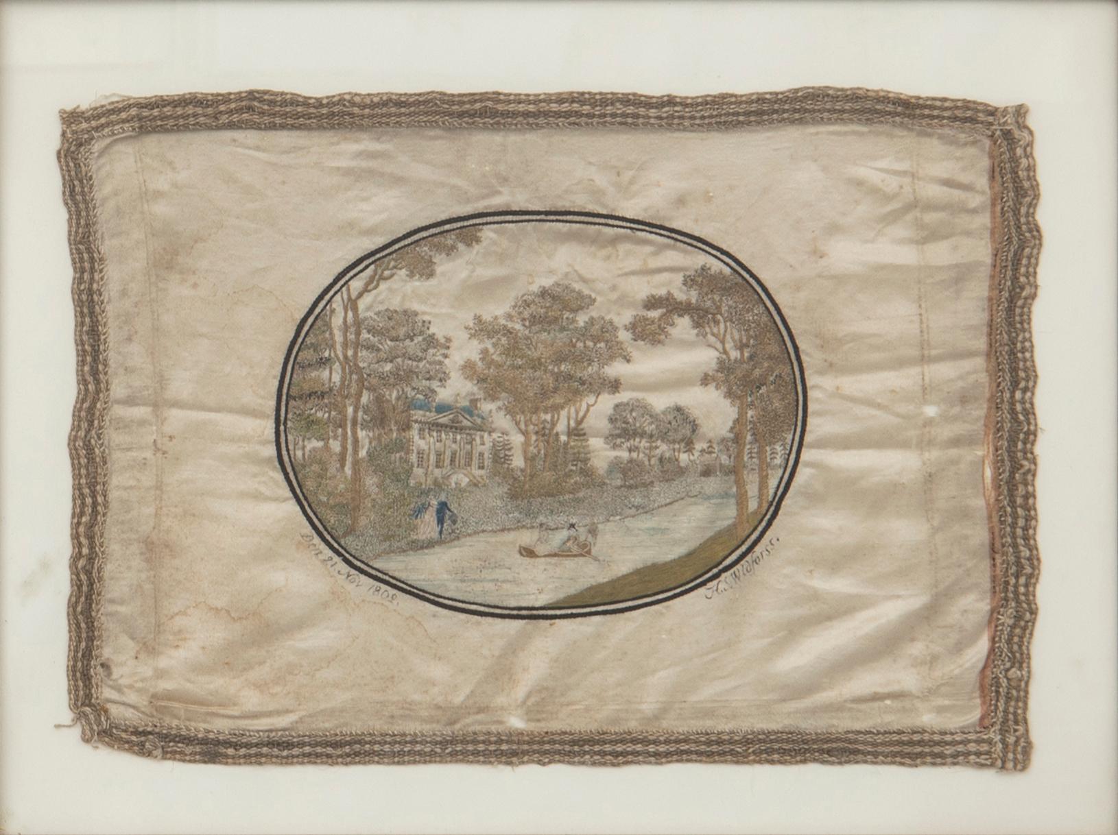 Silk embroidery, early 19th century.