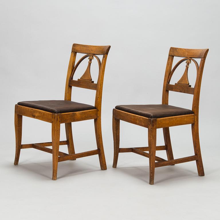 Six beech chairs from southern Jutland, Denmark, circa 1800.