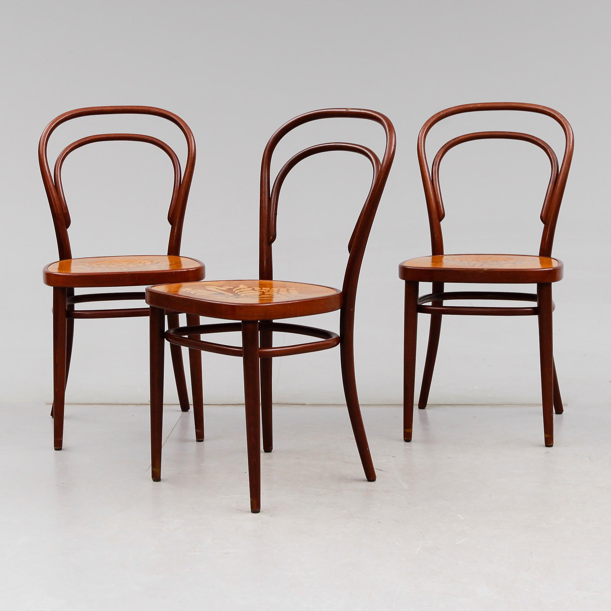 STOLAR, 3 st, Thonet, 1900-talets första hälft.