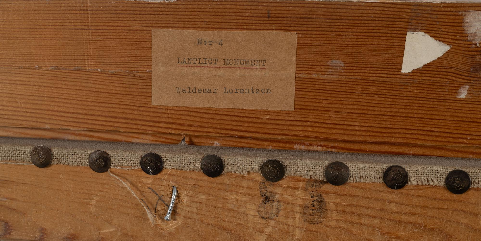 Waldemar Lorentzon, "Lantligt monument".