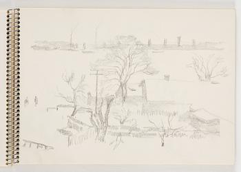 Lotte Laserstein, Skissblock med 19 teckningar varav 1 signerad.