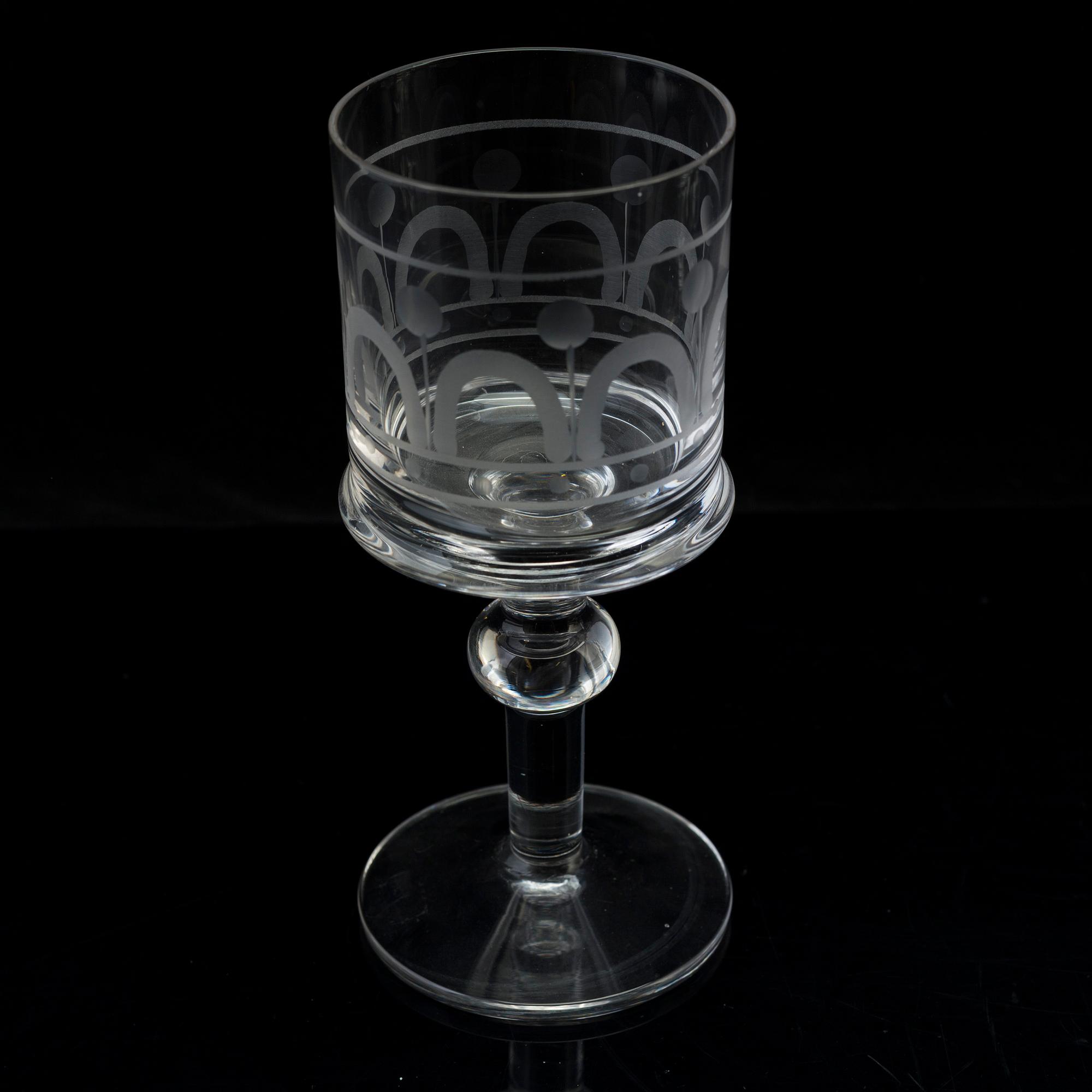 BERTIL VALLIEN, servis, 82 delar, glas, "Husar", Boda, 1970-tal.