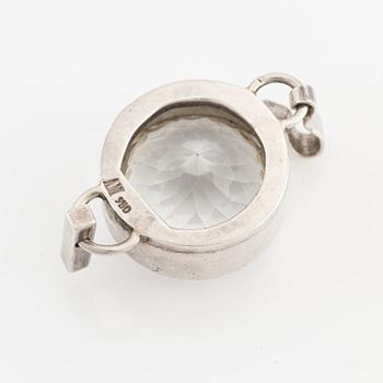 Anna Maria Öberg, armband, collier, hänge och ring, silver med bergkristall.