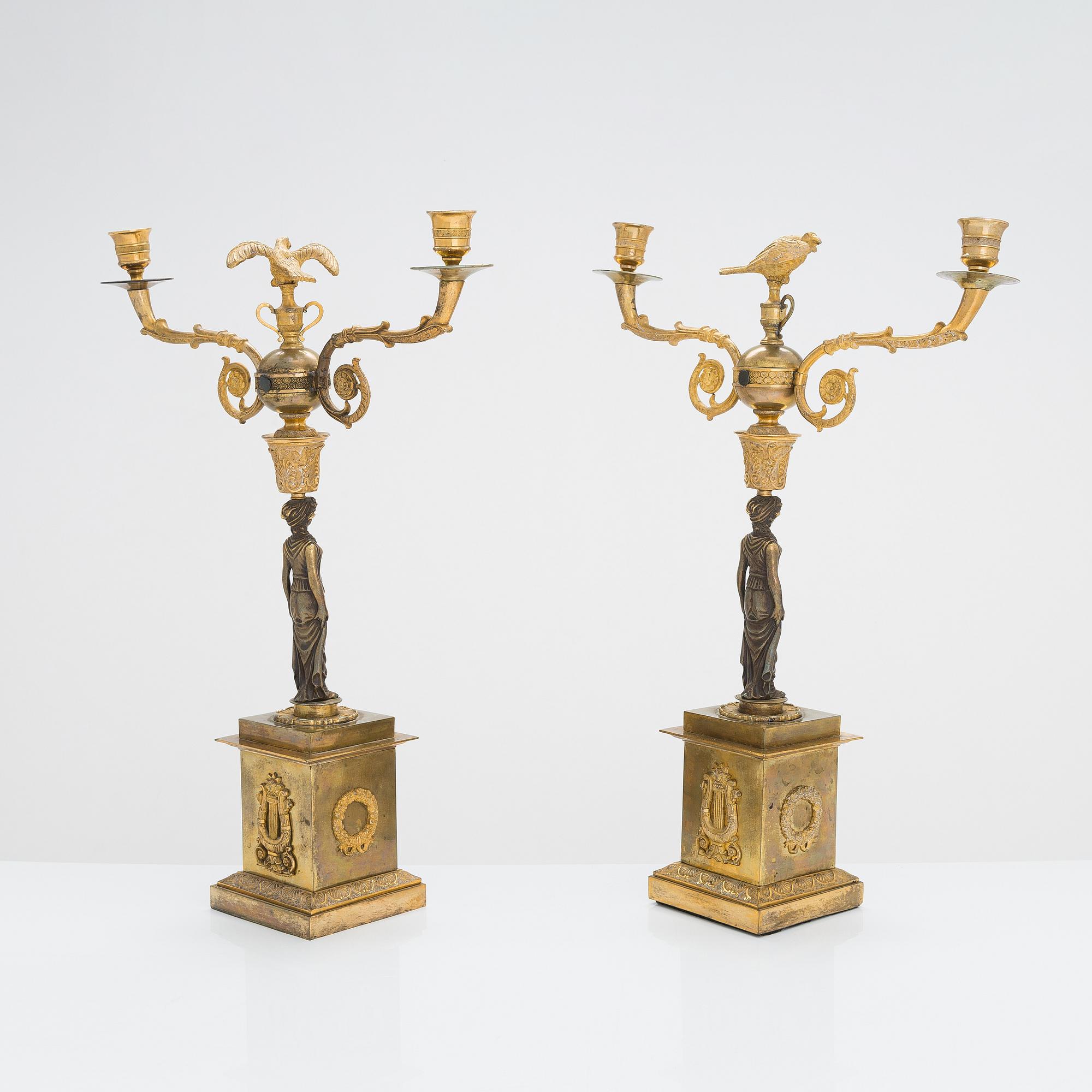 Kandelabrar, ett par, 1800-tal.