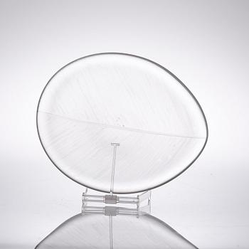 A Tapio Wirkkala cut glass Art Object/dish, Iittala, Finland.