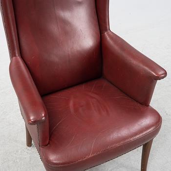 Carl Malmsten, a leather 'Ane' easy chair, second half of the 20th Century.