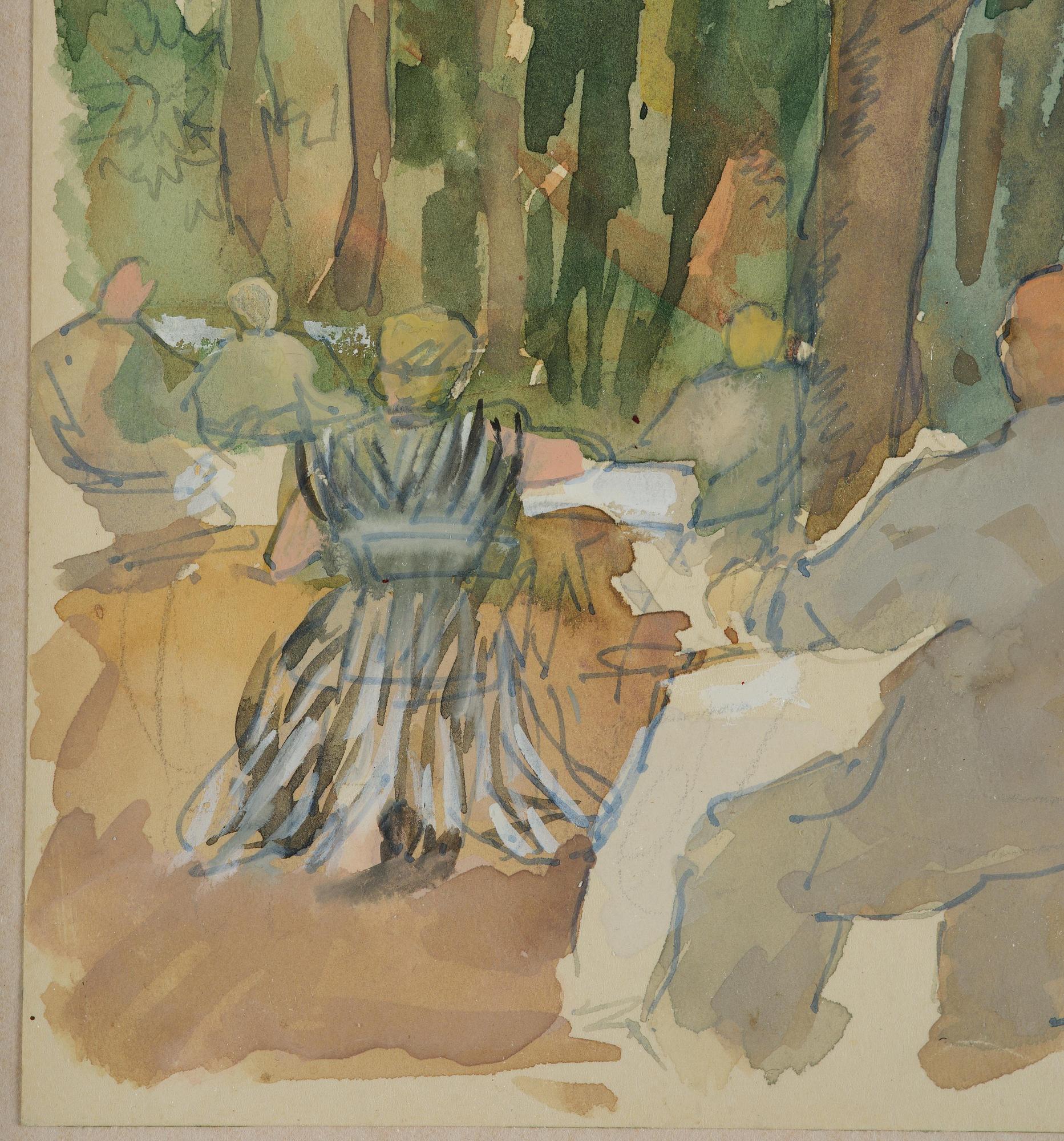 Lotte Laserstein, Café scene under the trees.