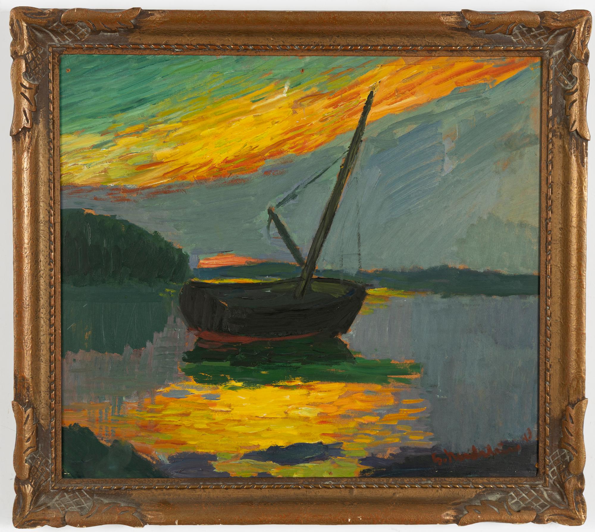 Gerhard Nordström, Båt i aftonljus.