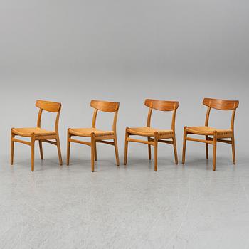 HANS J. WEGNER, stolar, 4 stycken, "Spisestolen", CH-23, Danmark.