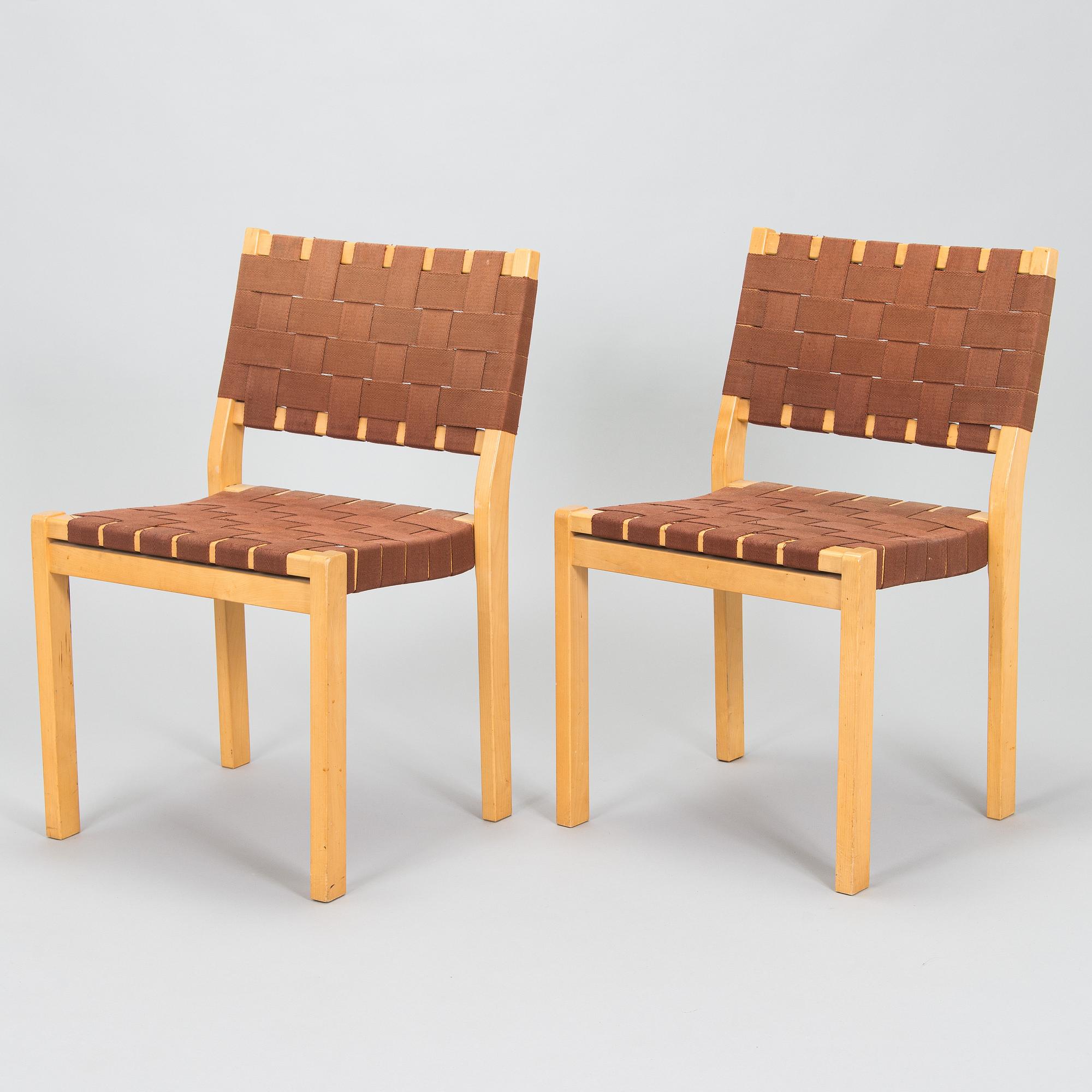 Alvar Aalto, a set of 8 chairs, model 611, Artek, Finland, late 20th century.