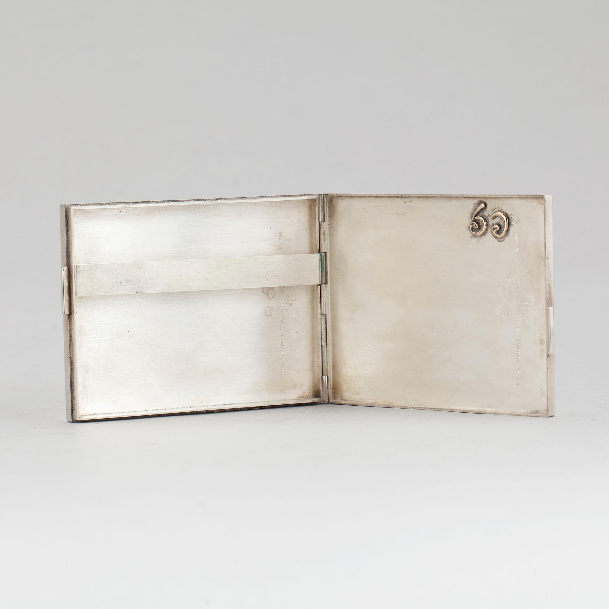WIWEN NILSSON, Lund 1958, sterlingsilver. Cigarettetui. Vikt ca 109 gram.